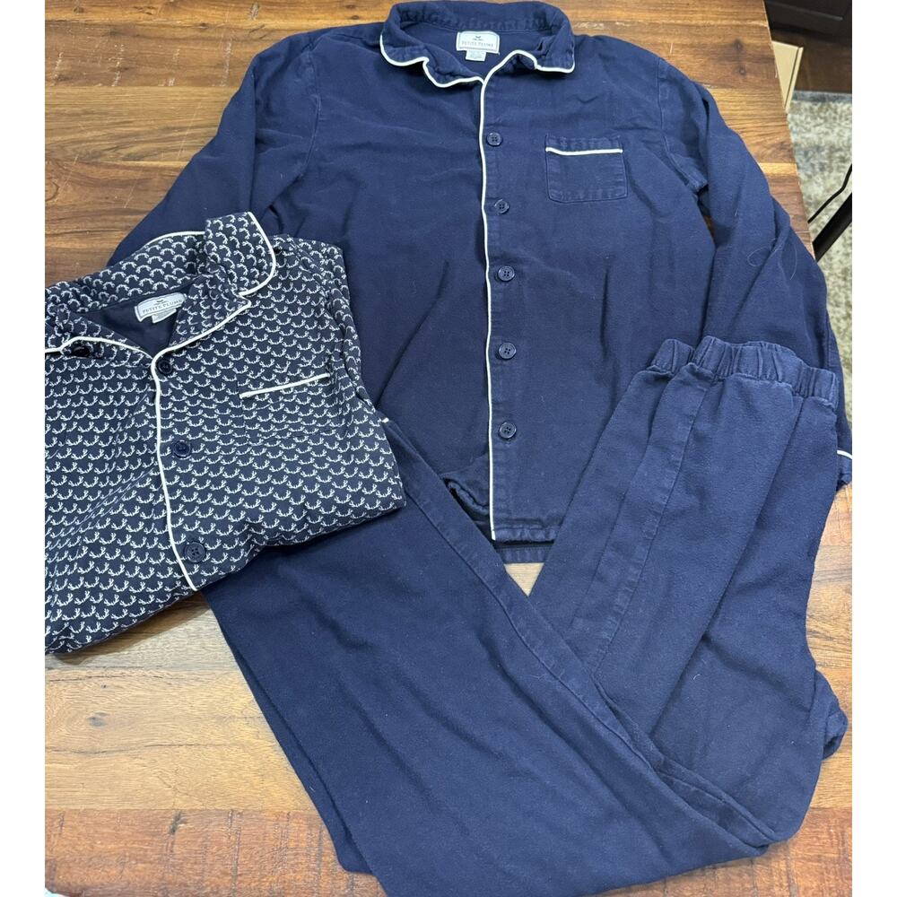 Petite Plume Kids Pajama Set Navy Blue Size 14 Button Front- Extra Top included